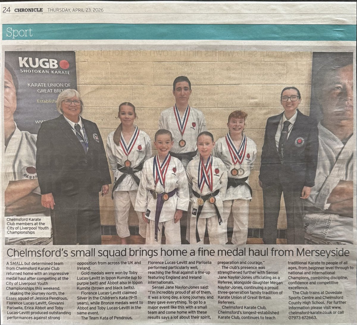 ShotoTigers's tweet photo. Our Tigers are in the @essexchronicle today after their medal success at Liverpool Youth Championships - the fab 5 all came back with medals and 2 titles! Well done!
@ActiveEssex @mariecgoldman @Chelms_Karate @ChelmsCouncil @BBCEssexSport @CCHS4GPE https://t.co/7s0fOaFiGC