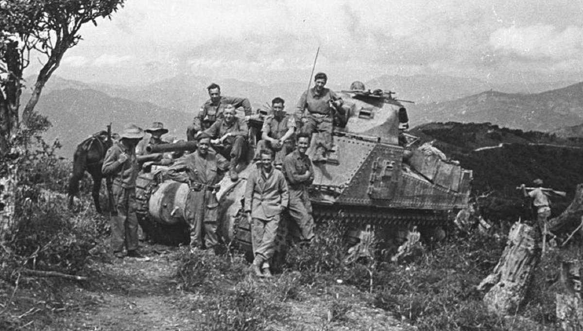 HistoryBowsh's tweet photo. My #ThingThursday is a cap badge for possibly my favourite tank regiment in the Burma Campaign - 3 Carabiniers. They fight in the Battle of Imphal like a fire service being deployed to threatened sectors across the perimeter of the plain, including up in the mountains around the Silchar Track and most significantly Nunshigum. They also refined the bunker-busting method after 25 Dragoons in Second Arakan and the Admin Box had proved their training worked.

Even after the Battle of Imphal two troops of C Squadron advance through the 1944 monsoon down the Tiddim Road, and one tank even climbs Kennedy Peak - 8900ft high (pic 3)! They then advanced to Mandalay supporting 2 British Division, and enter the south of the city in March 1945, although 19 Indian Division cleared most of the city advancing from the north.

Even then they push south in Irrawaddy Valley and help destroy the rest of Burma Area Army - some tanks reported their guns had worn to be smoothbore by the time campaign was over! They are a big part of my first book Forgotten Armour.