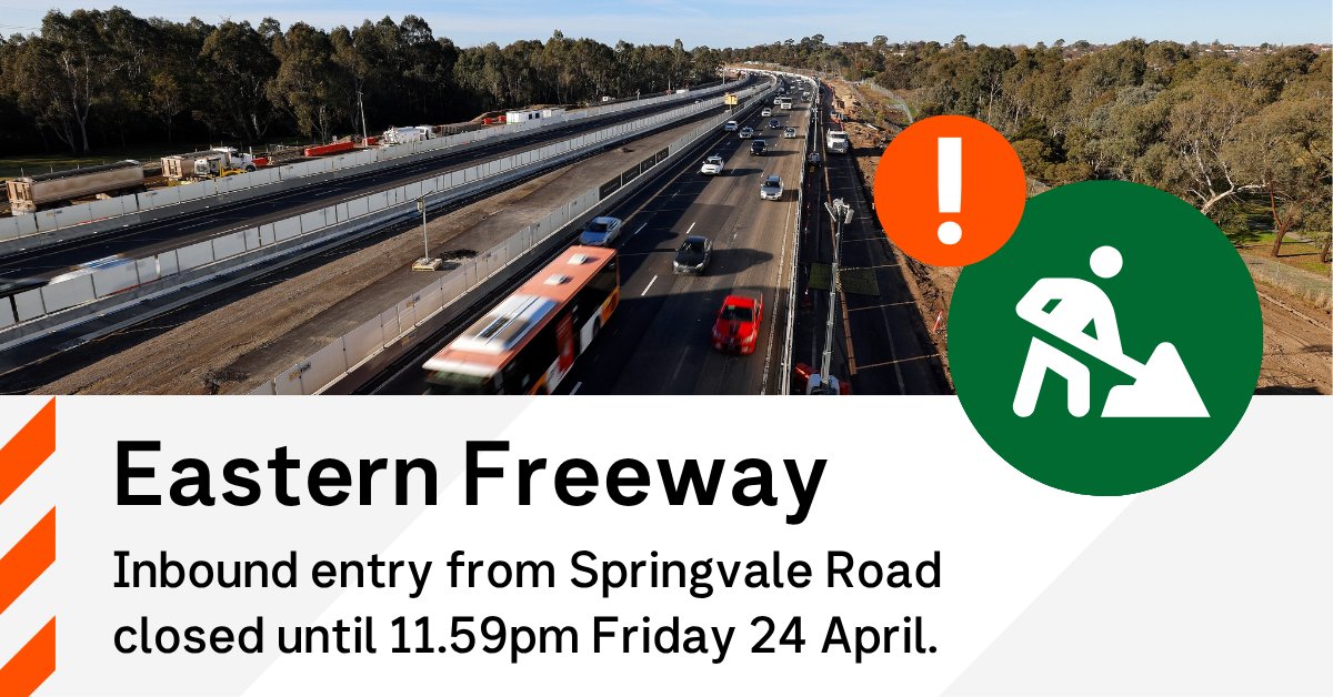 The citybound entry from Springvale Road to the Eastern Freeway is ...