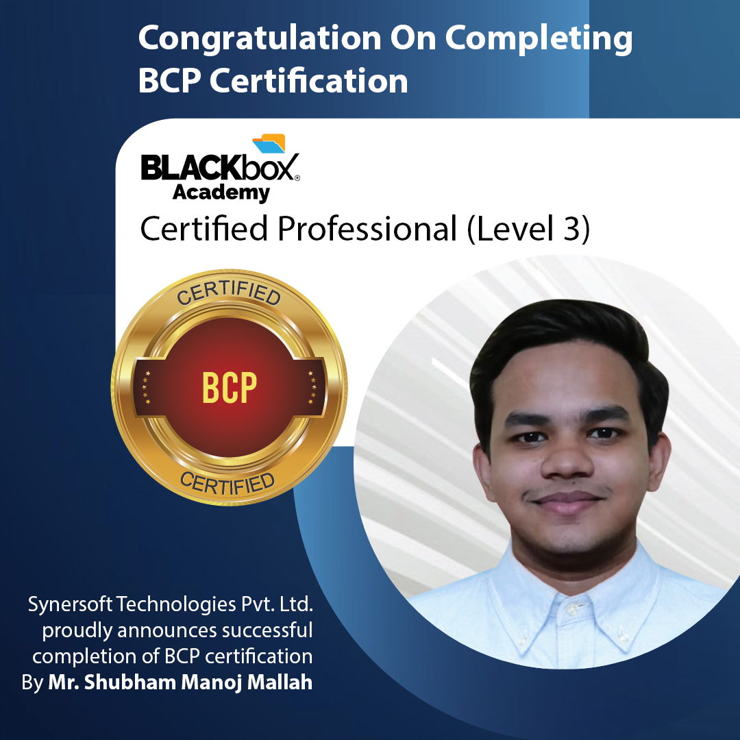 BLACKbox_Forum's tweet image. 🎉 Congrats to Shubham Mallah on achieving BCP Level 3

A key milestone in his journey to completing Level 4 and starting his career at Synersoft 🚀

Turning skills into real IT Security success 🔐

#BCP #BLACKbox #ITSecurity #CareerGrowth
