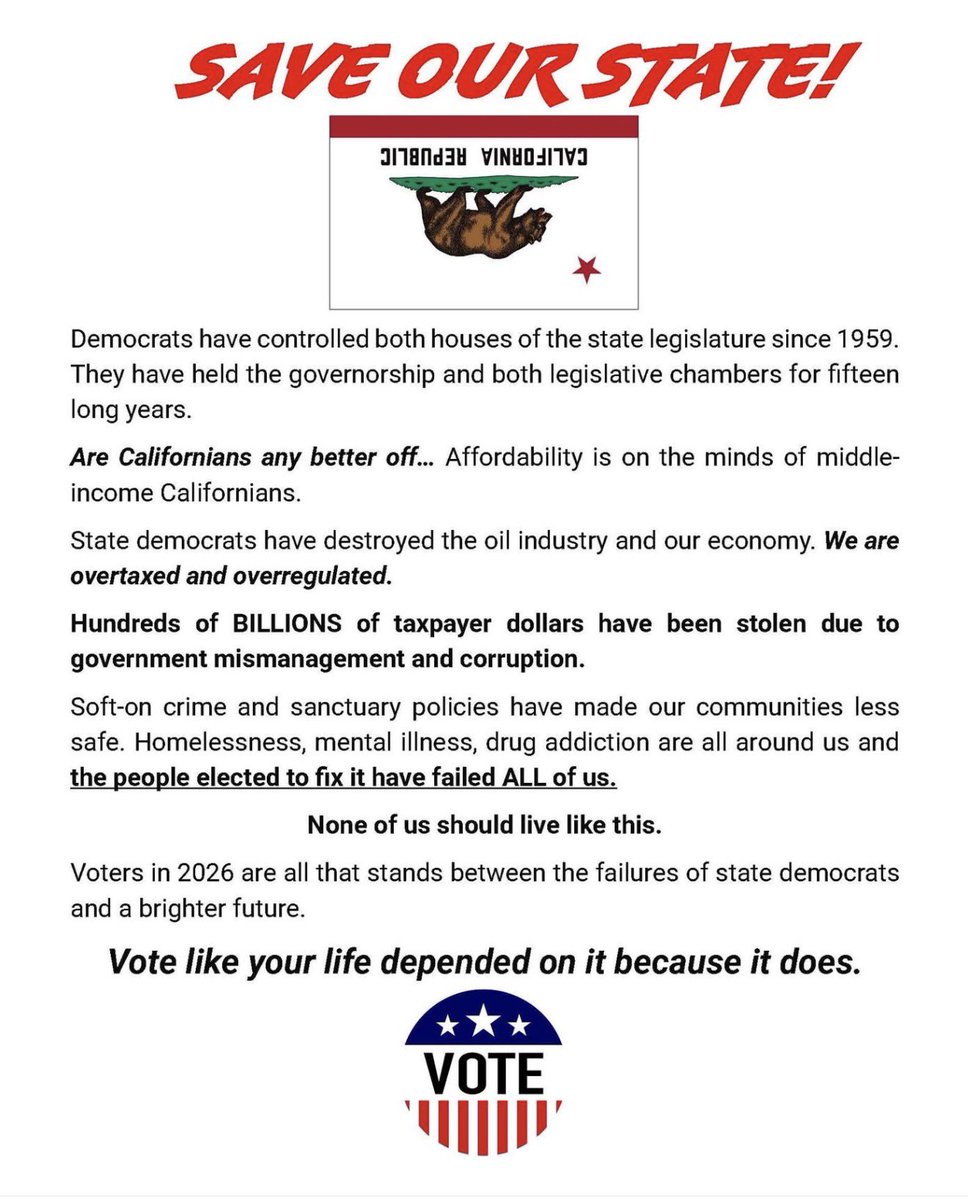 nettermike's tweet image. It doesn't matter what party you belong to. It is us, the California citizen against state democrat politicians.