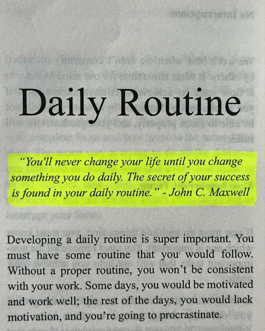 Shra1Dr's tweet image. “Change your daily habits, and you change your life.”

Success isn’t luck — it’s built in the small things you do every single day. Stay consistent. Stay focused. Your routine defines your future. 🔥

#DailyRoutine #SuccessMindset #Consistency #SelfDiscipline #Growth #Motivation