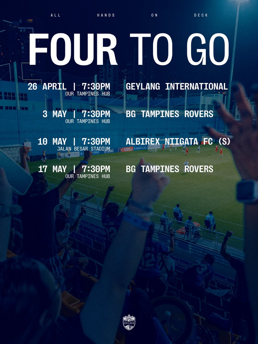 lioncitysailors's tweet image. Heading into the final stretch of our #SPL title run-in, with our eyes on the prize. 🏆

#allhandsondeck #lioncitysailors