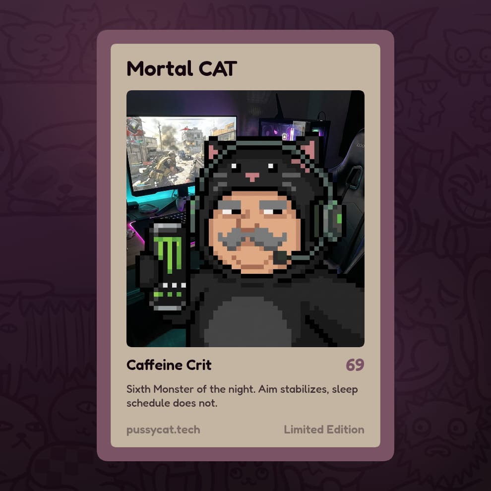 Mortal5643's tweet photo. I'm done with this bear market

From now on I'm a full-time cat @pussycattech https://t.co/ph3fS7BOBt