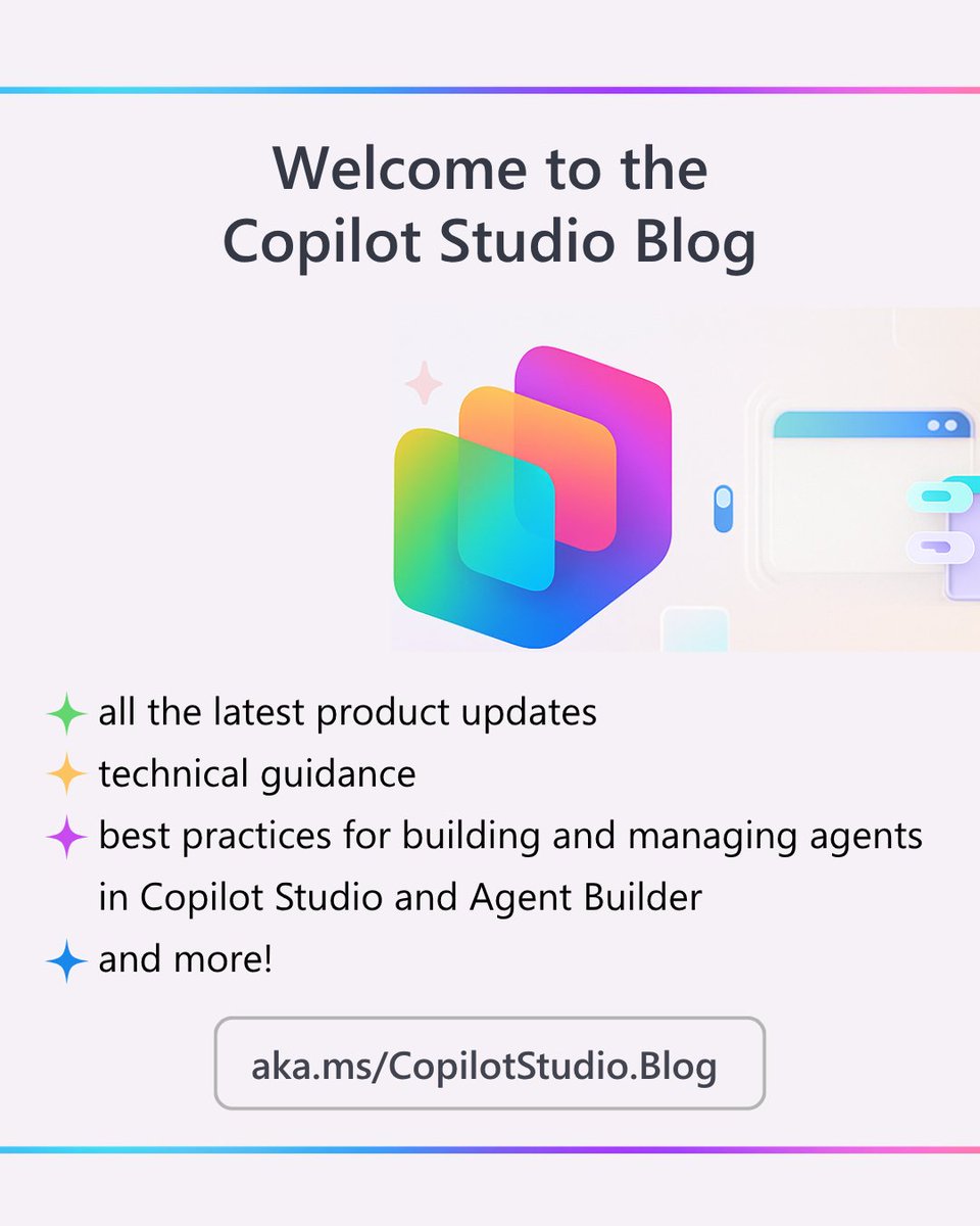 PhilSeamark's tweet image. Agents are moving from demos to production.
The Copilot Studio blog is for builders, admins, and devs shipping and governing agents at scale — with real-world patterns beyond the docs.
👉 aka.ms/CopilotStudio.…
#CopilotStudio #AgenticAI #MSFTAdvocate