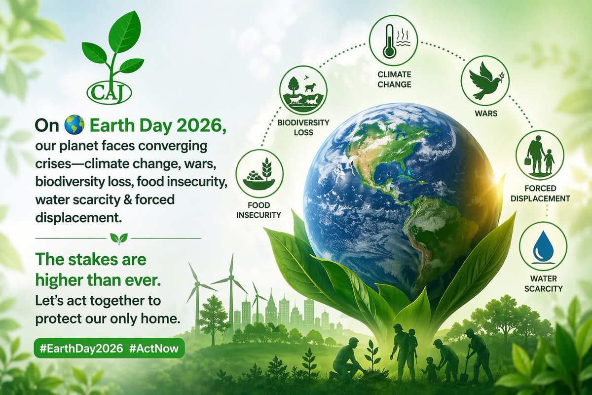 jacquemuhirwa's tweet photo. On🌍#EarthDay2026, our planet faces converging crises: —
#ClimateChange
#HumanConflicts
#BiodiversityLoss
#FoodInsecurity
#WaterScarcity
#ForcedDisplacement
The stakes are higher than ever.
#EarthDay2026
#ActNow https://t.co/OzPzV5BPZT
