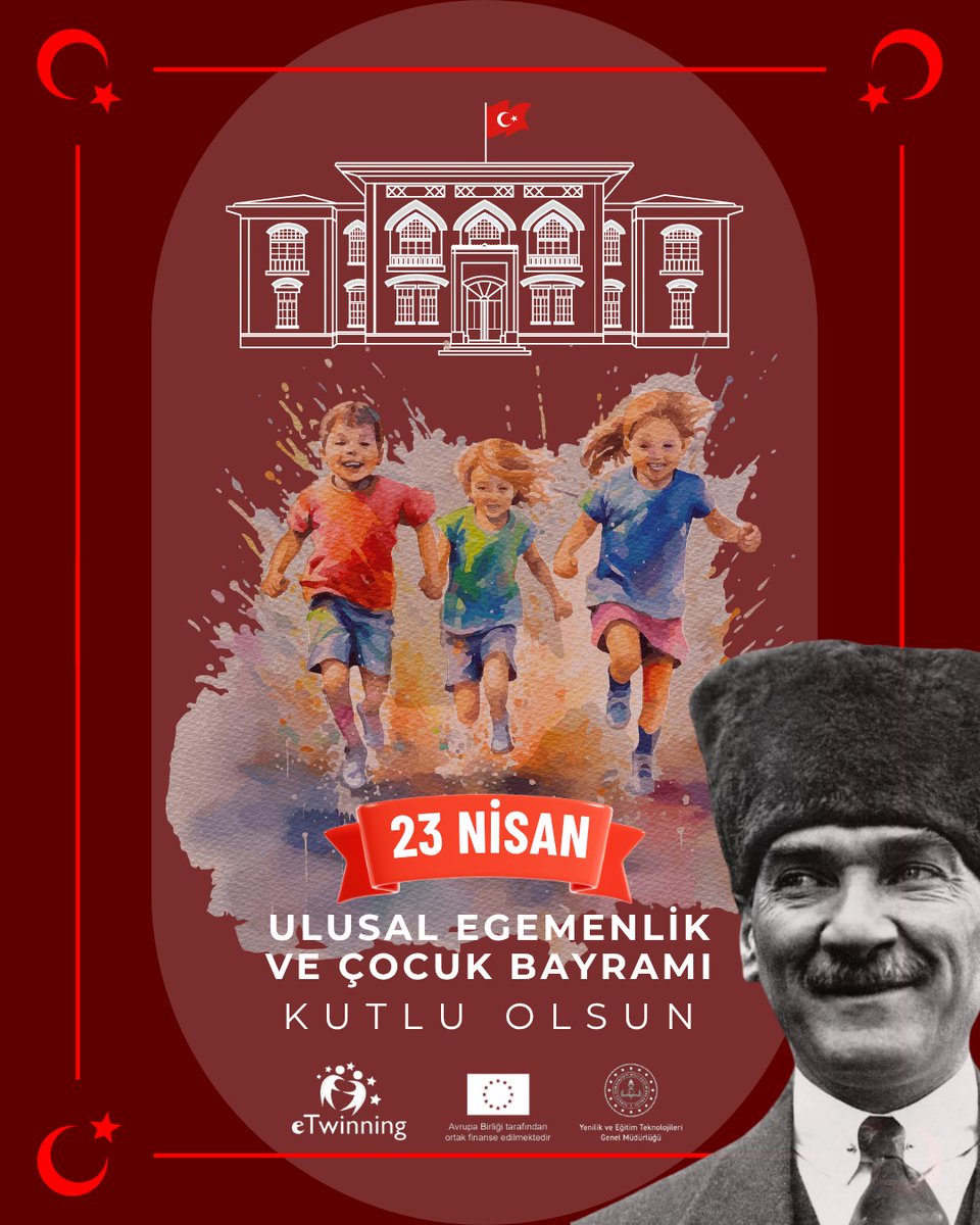 tretwinning's tweet photo. 🇹🇷 23 Nisan Ulusal Egemenlik ve Çocuk Bayramı kutlu olsun.
🇹🇷 Türkiye Büyük Millet Meclisi’nin açılışının 106. yılında, Gazi Mustafa Kemal Atatürk başta olmak üzere tüm kahramanlarımızı saygı ve minnetle anıyoruz.
@tcmeb @mebyegitek https://t.co/luvrPQGoKr