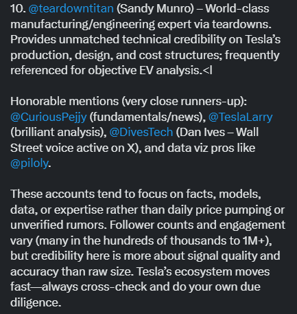 GaryAndThe62949's tweet photo. We need to congratulate @garyblack00  for being the most consistent and accurate Tesla analyst of all time. Fundamentals, EPS growth, and valuation discipline matter! Real investors do not just buy hopes and dreams. Even GROK ranks Gary Black as the number one Tesla analyst LMAO! https://t.co/usuWSXMm24
