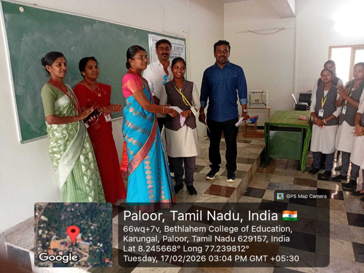 BethlahemB's tweet photo. A campus interview was held at Bethlahem College of Education for the B.Ed second year students. On 17th February 2026, representatives from Sheik Fathima Matric Higher Secondary School, Aranthangi, Puthukottai, visited our campus. https://t.co/V5bZisUa5z