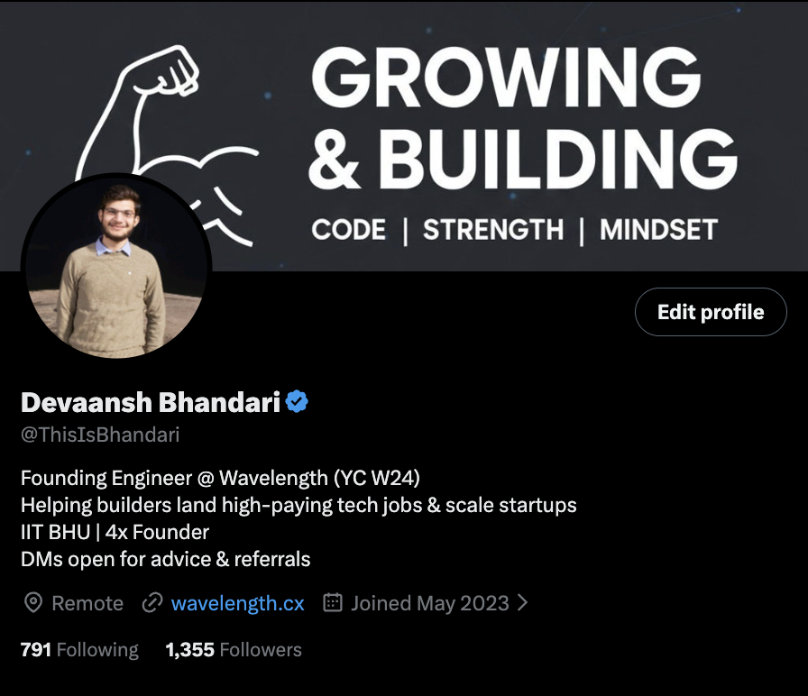 Devaansh Bhandari tweet media