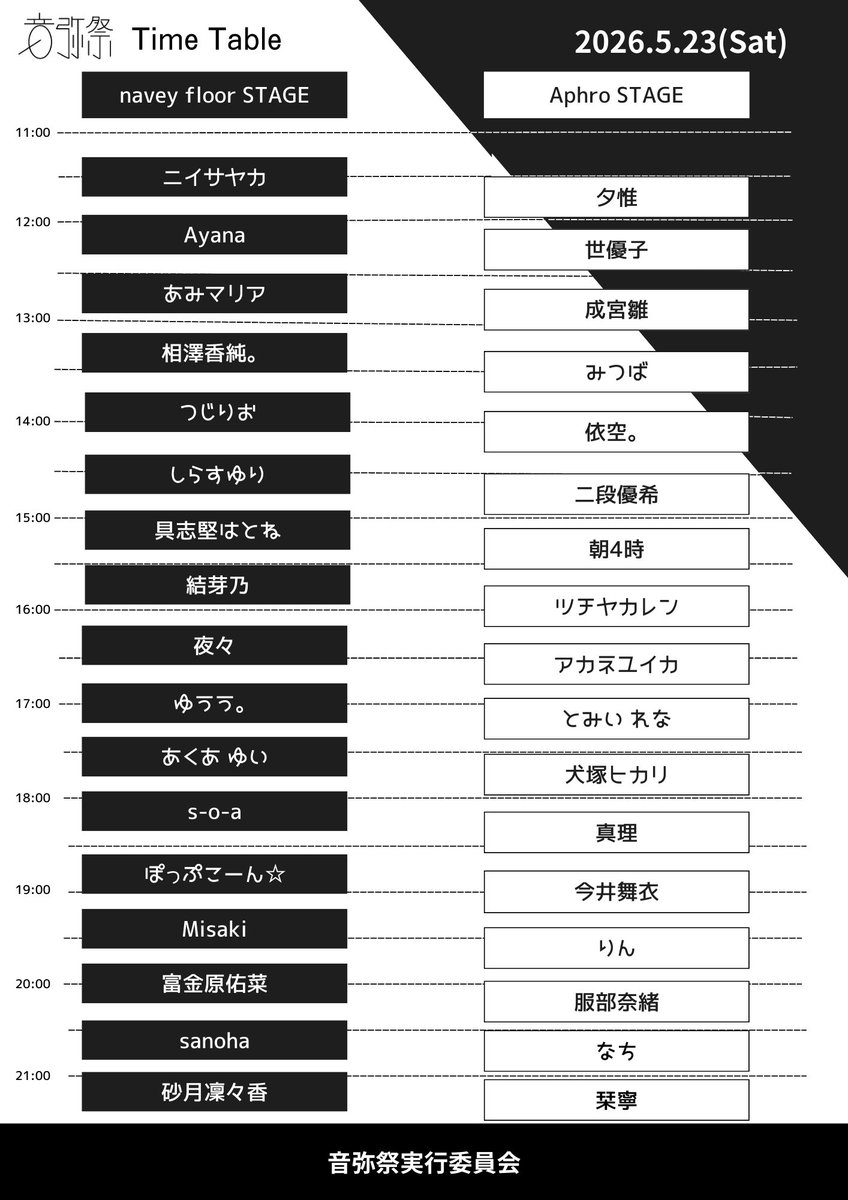 hatone_info's tweet photo. 【サーキットフェス告知】

5/23(土)navey floor AKASAKA &amp; Aphro AKASAKA『音弥祭2026 Spring.』

OP 11:00/ST 11:20

前売¥4,000当日¥4,500(各＋1D)
配信¥2,500
※配信チケットは会場ごとにチケットが異なります。

🐼具志堅はとねnavey floor 14:55〜🐼

前売・配信🎫→ https://t.co/FxtoqHQ9Mq https://t.co/hzTvaixevc
