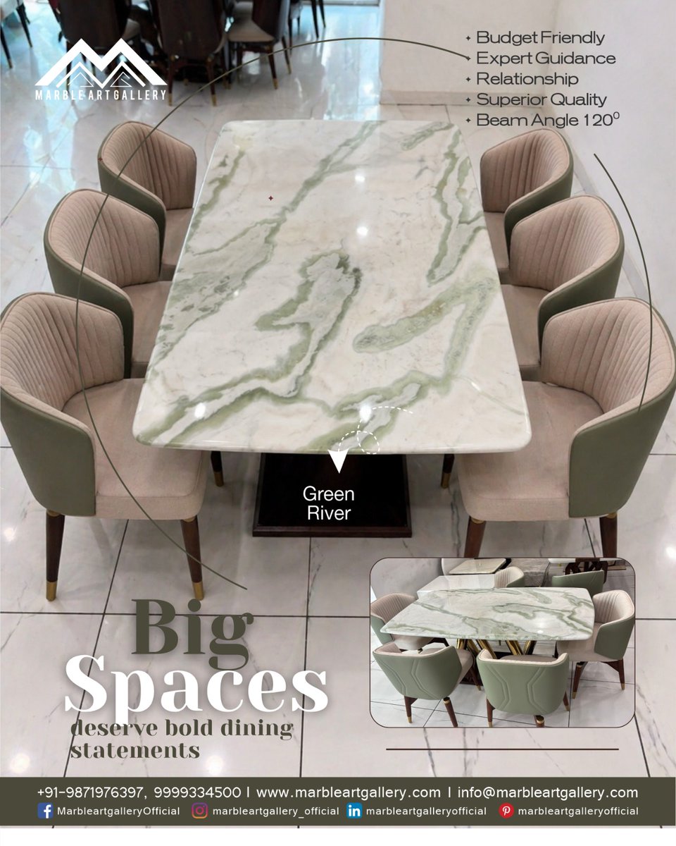 gallery_marble's tweet photo. Green River Marble — where nature’s art meets luxury dining 💚
📞 Order Now: +91-9871976397, 9999334500
🌐 Visit: https://t.co/k1jhxOlcs8
#GreenRiverMarble #MarbleArtGallery #LuxuryDining #StatementTable #PremiumInteriors #ModernHomes #ElegantLiving #DiningGoals https://t.co/BKzckHu9LH