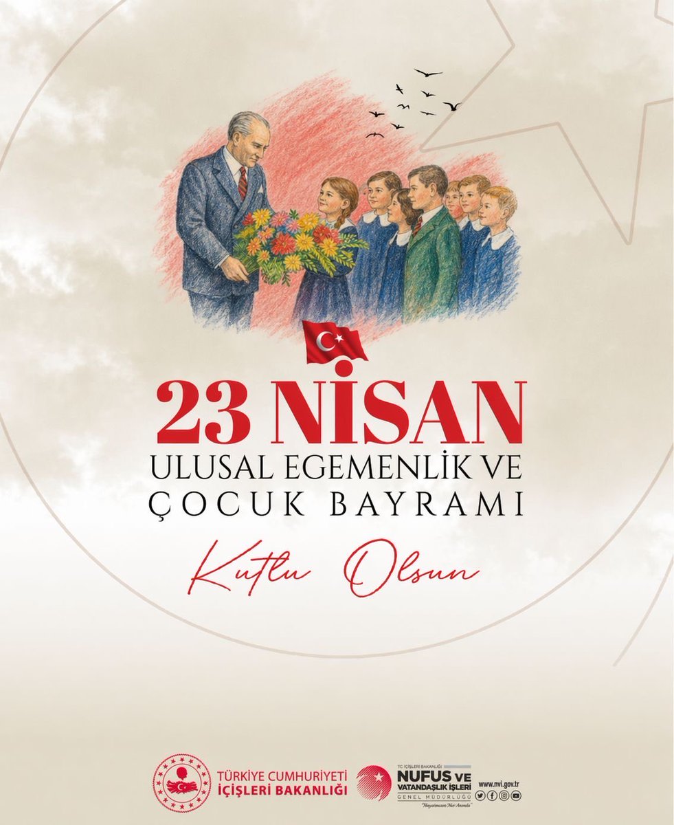 Gazi Mustafa Kemal ATATÜRK’ün geleceğimizin teminatı çocuklarımıza armağan ettiği 23 Nisan Ulusal Egemenlik ve Çocuk Bayramımız kutlu olsun🌸

#HayatınızınHerAnında
#23NisanUlusalEgemenlikveÇocukBayramı