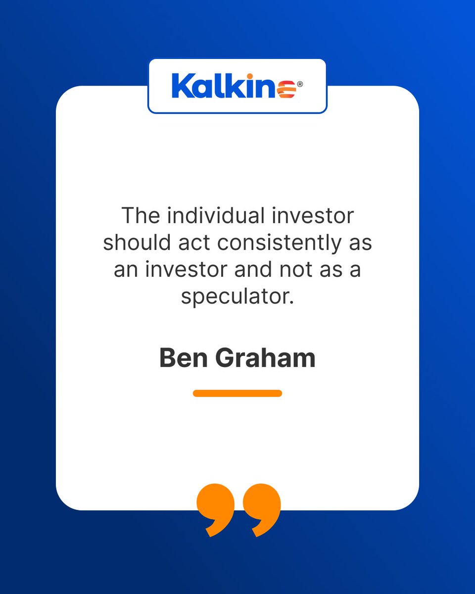 kalkineau's tweet image. True investing is built on discipline, not speculation. Focus on long-term value, not short-term noise. 📈
#Investing #StockMarket #WealthCreation #LongTermInvesting #FinancialGrowth #MarketInsights