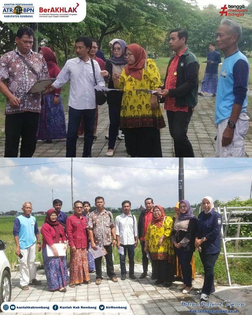 AtrRembang's tweet photo. Dalam rangka mendukung sinergi pembangunan dan penataan kawasan permukiman, Kantor Pertanahan Kabupaten Rembang bersama Dinas Perumahan dan Kawasan Permukiman (Perkim) Kabupaten Rembang melaksanakan kegiatan peninjauan lokasi Perumahan Barbarika Land pada Kamis (23/04/2026). https://t.co/frBeEDbsyR