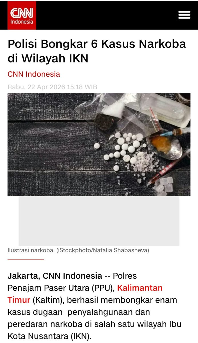 Salut dengan kerja keras polisi bongkar 6 kasus narkoba di wilayah ikn. Semangat terus berantas kejahatan
#BersamaBasmiKriminalitas
Memelihara Keamanan Indonesia