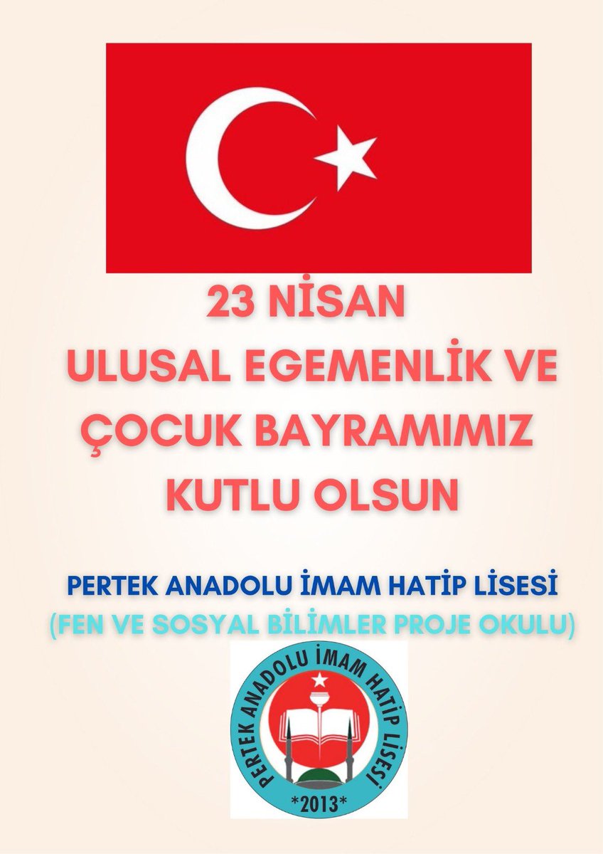 PertekAIHL's tweet photo. #23NisanUlusalEgemenlikveÇocukBayramı 

@tcmeb @Yusuf_Tekin @CelileErenOKTEN @yilmaznazif @meb_dinogretimi @drahmetisleyen @TunceliValiligi @sefikaygol @Tunceli_MEM @BahameddinK @TC_Pertek @pertek62 @YunusNozoglu https://t.co/EXzCfgiGbT