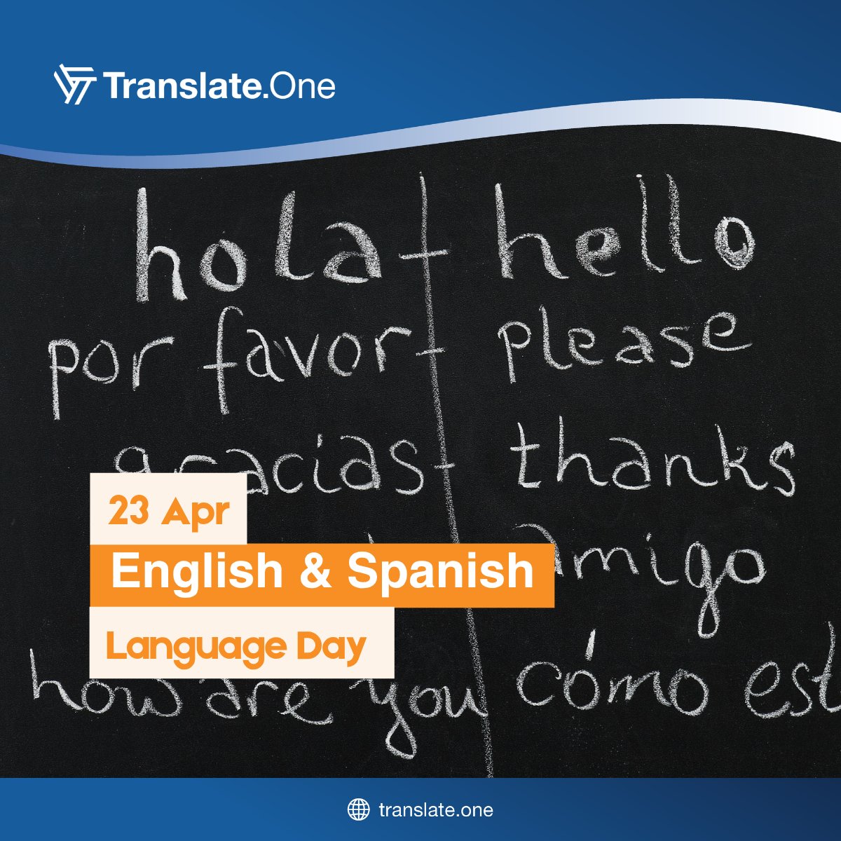 English &amp; Spanish Language Day – April 23

Today we celebrate two of the world’s most widely spoken languages—English and Spanish—both essential to global communication, culture, and connection.

#EnglishLanguageDay #SpanishLanguageDay #Localization #l10n