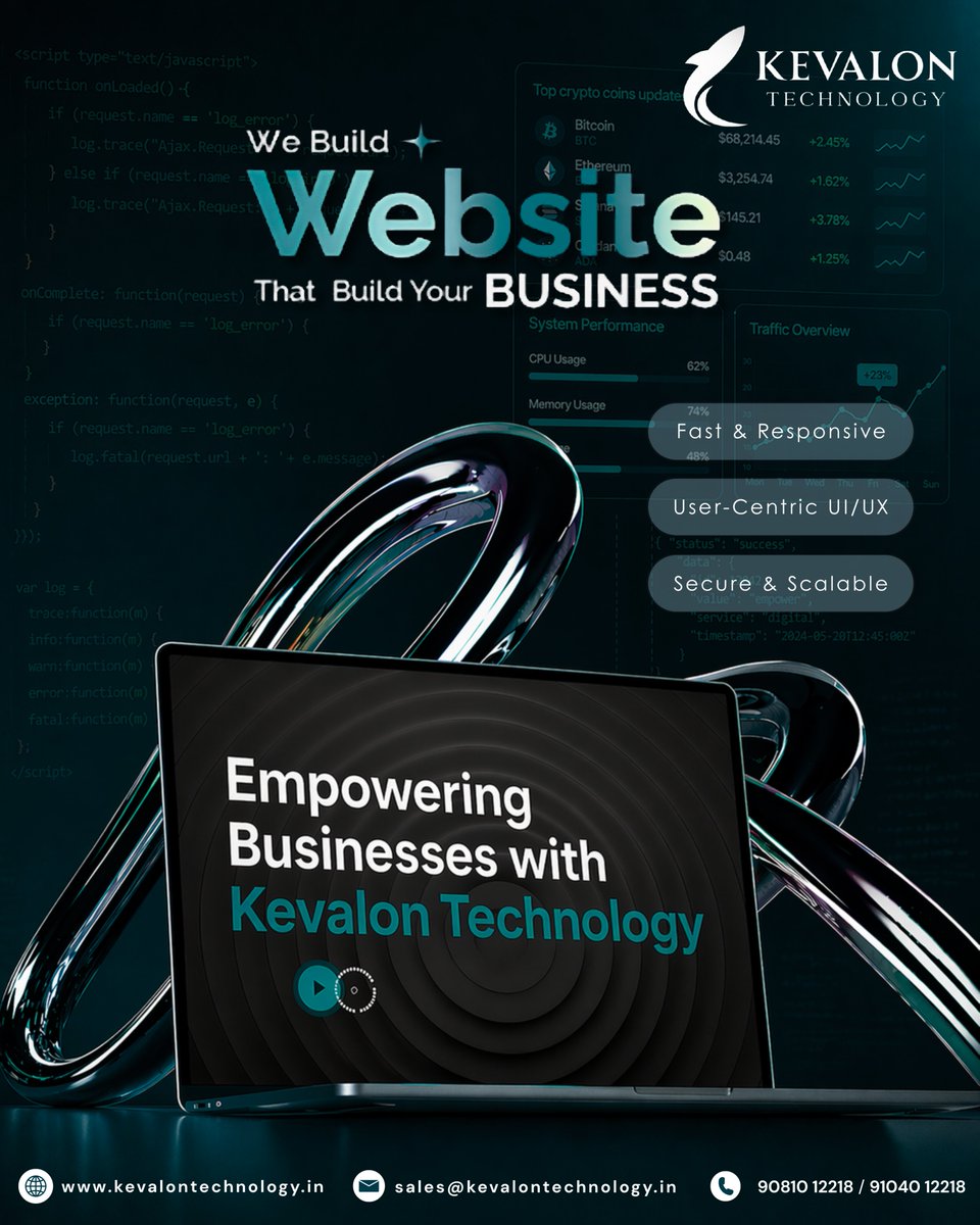 KevalonT's tweet image. We build websites that grow your business 🚀 
Fast, user-focused &amp;amp; scalable. 
Partner with Kevalon Technology. 
🌐 kevalontechnology.in
📩 sales@kevalontechnology.in
📞 90810 12218 | 91040 12218
#WebDevelopment #BusinessGrowth #DigitalSolutions #StartupIndia #KevalonTechnology