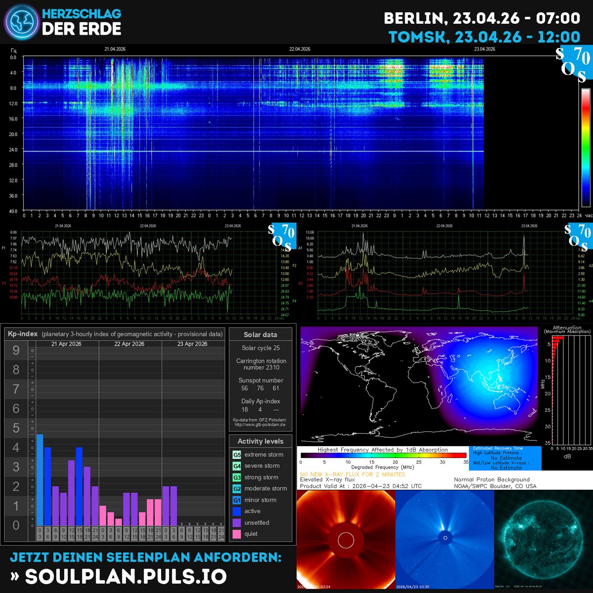 SchumannBotDE's tweet image. 🌍✨ Today's cosmic waves are surging! Strong solar activity awakens your inner compass—trust the Earth's heartbeat &amp;amp; align with the universe's powerful rhythm. 🧲💫 kompass.herzschlag-der-erde.de #Schumann #SolarEnergy #CosmicAlignment