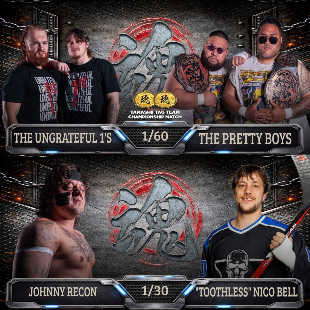 NJTamashii's tweet photo. The battle lines are drawn in Māngere! 🇳🇿

MAYHEM returns for its 2nd annual takeover

Main Event: The Pretty Boys (c) vs The Ungrateful 1’s 

Johnny Recon vs Toothless Nico Bell

🗓️ Sat 16 May | 7PM
📍 Māngere Arts Centre
🎟️ https://t.co/D36bTeiqcj

#njpwTAMASHII #Auckland https://t.co/HW4WCxmoA9
