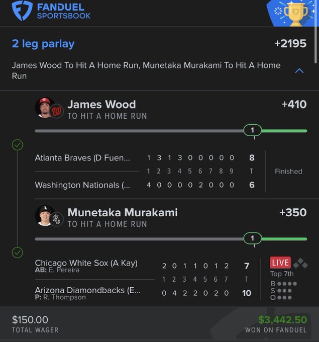 gauranteedxbets's tweet image. Insane day man

Wood x murakami 💰 💰 

+2195 ✅ ✅

LINK 🔗 IN BIO IF YOU WANT ACCESS TO ALL MY PLAYS !

 #NBA  | #CBB  
#Prizepicks 🔐 | #PROPS | #POTD 📋 | #Picks