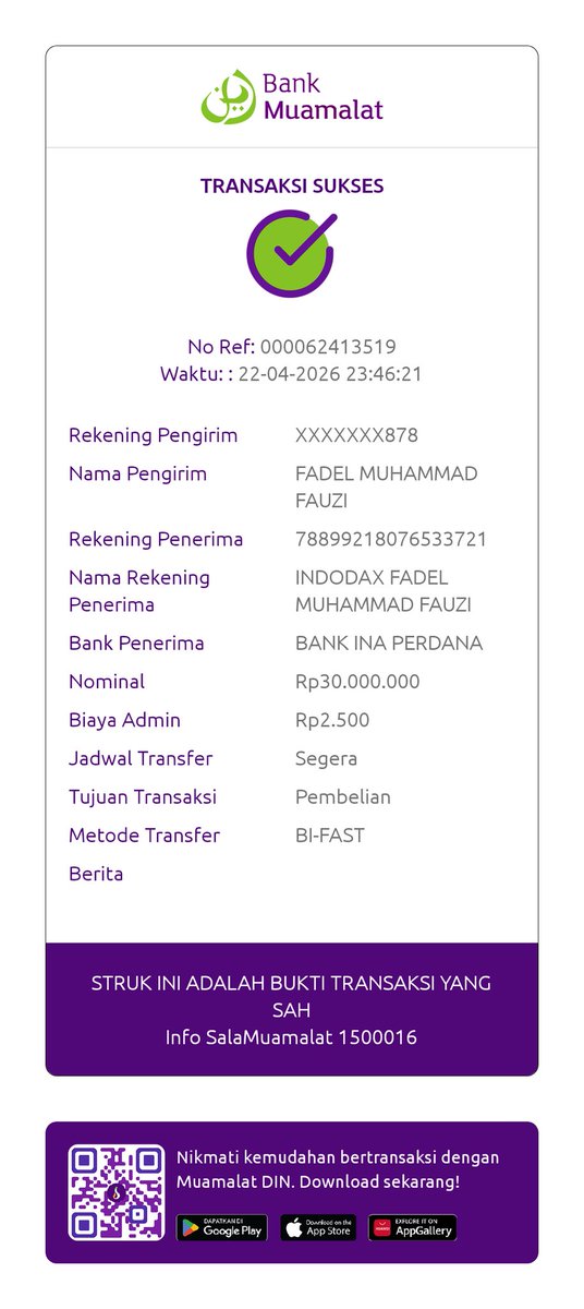 fdlmdni's tweet photo. @indodax Untuk bukti transfer ini Saya sangat menunggu jawaban anda sebagai admin indodax di x. Terima kasih. https://t.co/qDA0n4OkvA