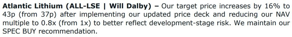 Trisseswe's tweet image. Higher target prices from now. Weird to downgrade on risk factor POST permits 😂

#ALL TP: 43 from 37.