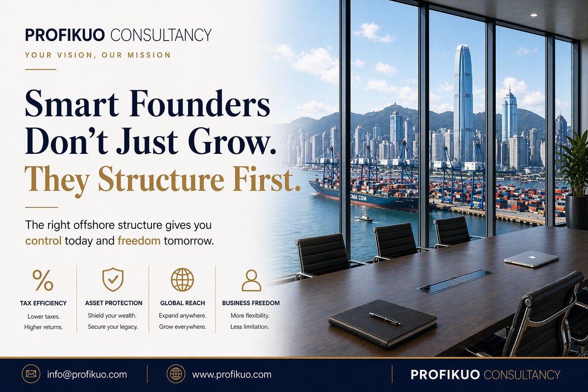 ProfikuoC's tweet image. Most founders scale.
Smart ones structure first.

Offshore isn’t a trend - it’s strategy.
Control. Protection. Global reach.

#Offshore #BusinessStrategy #GlobalGrowth #TaxPlanning