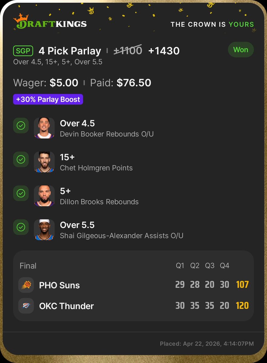 moneylinemitch_'s tweet image. ✅ +1430

#nba #draftkings