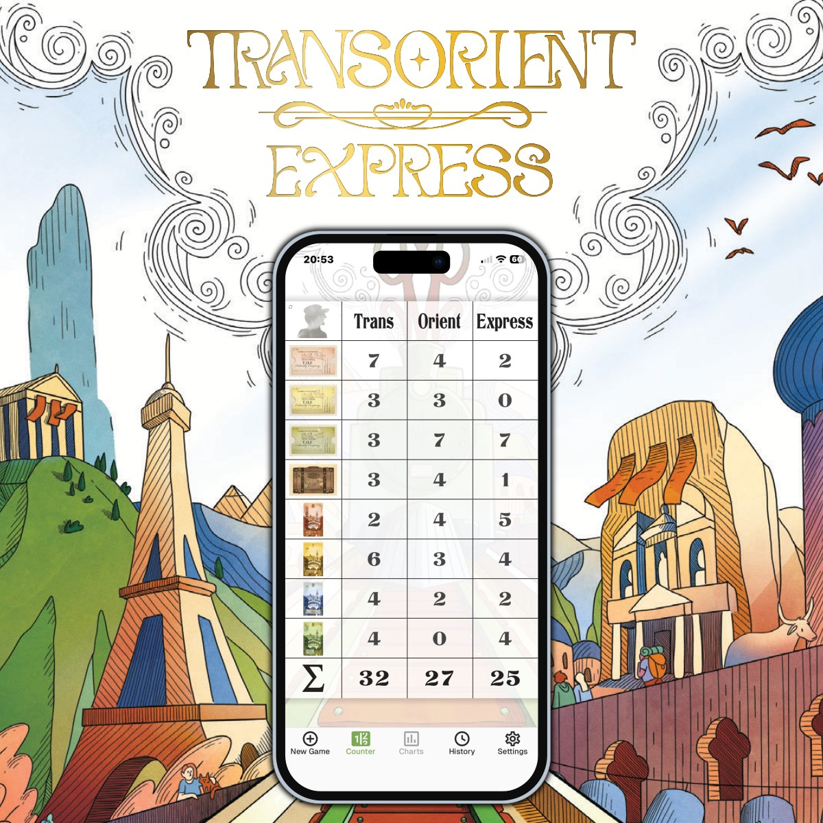 MyScoreTracker's tweet image. 📝 KEEPING SCORE FOR "TRANSORIENT EXPRESS"?
✏️ Just enter "Transorient Express" as the game name when creating a match to use its dedicated score sheet.

🔗 appzerty.github.io/myscoretracker/

#MyScoreTracker #BoardGames #MobileApp #PlayStore #AppStore