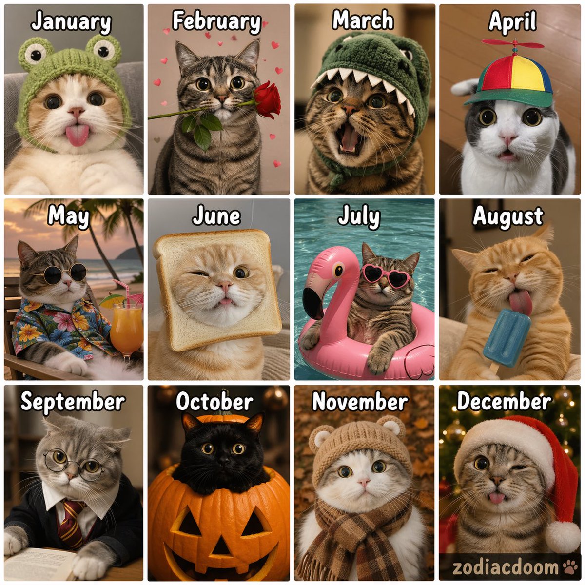 Zodiacdoom's tweet image. Which cat are you? 

#cat #Zodiac #astrology #months