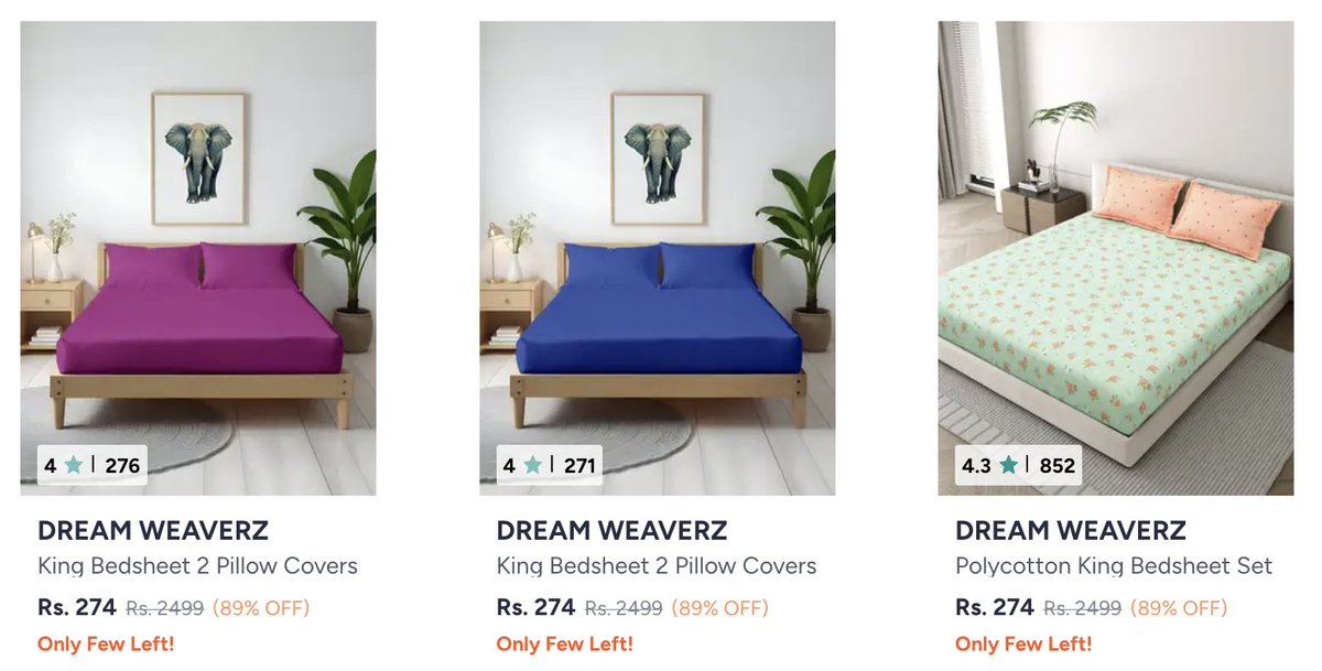 DealsWorthWatch's tweet image. #Myntra
DREAM WEAVERZ Home Furnishing upto 89% off 
myntr.it/J2pJNF6