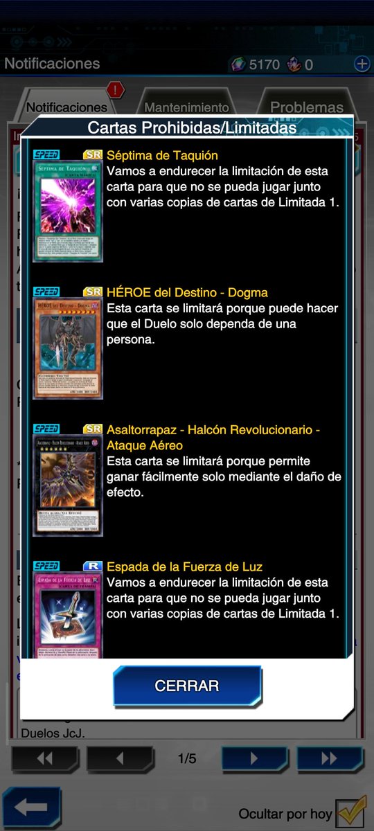 YadenSword's tweet photo. Nueva banlist parte 2 https://t.co/auRGBayJWd
