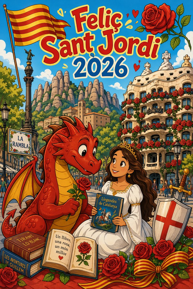 Almayin's tweet photo. Feliç Sant Jordi!!! 
#santjordi26 https://t.co/Zyza7xjh5a