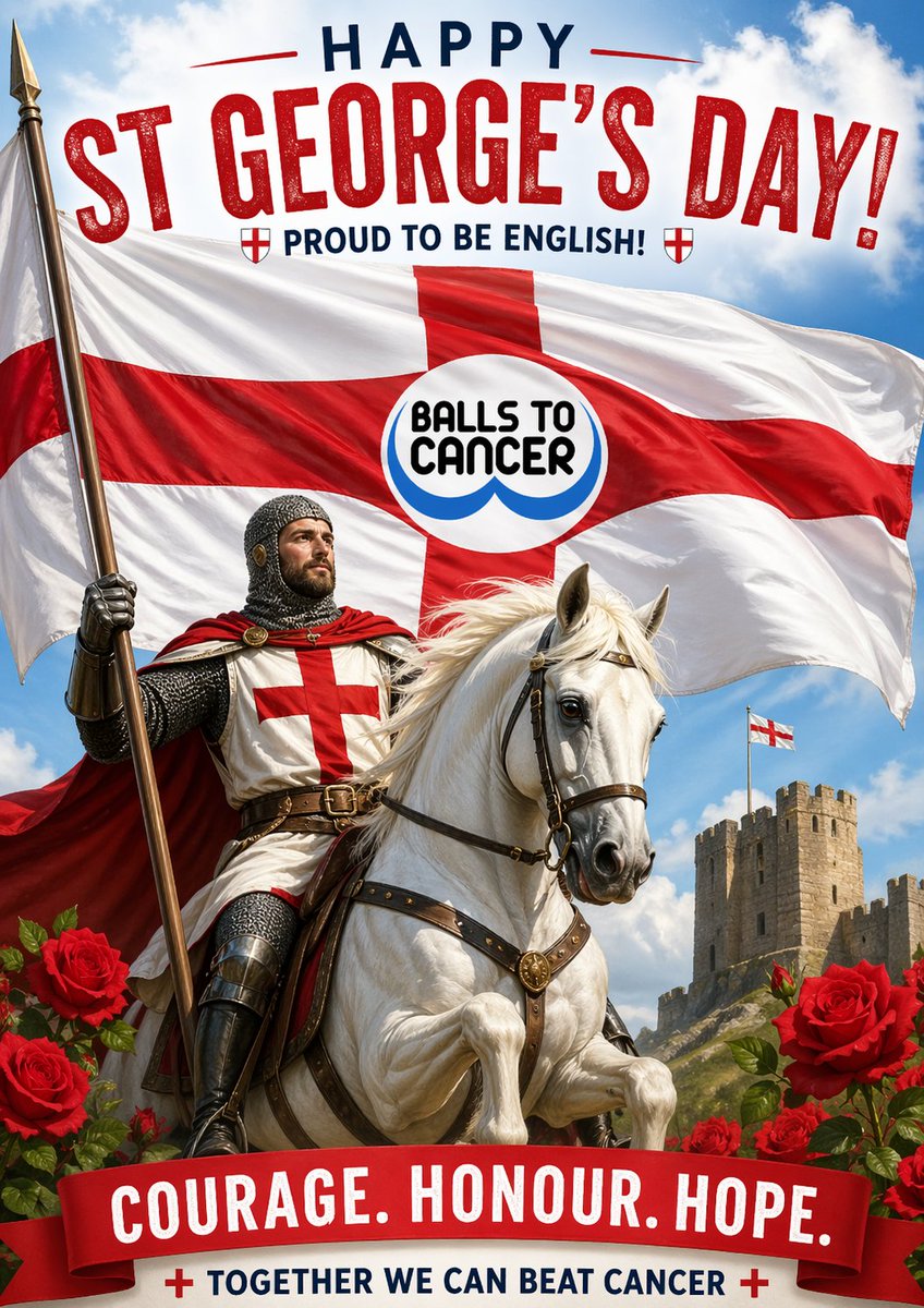 Ballstocancer's tweet image. Happy #StGeorgesDay #English and proud