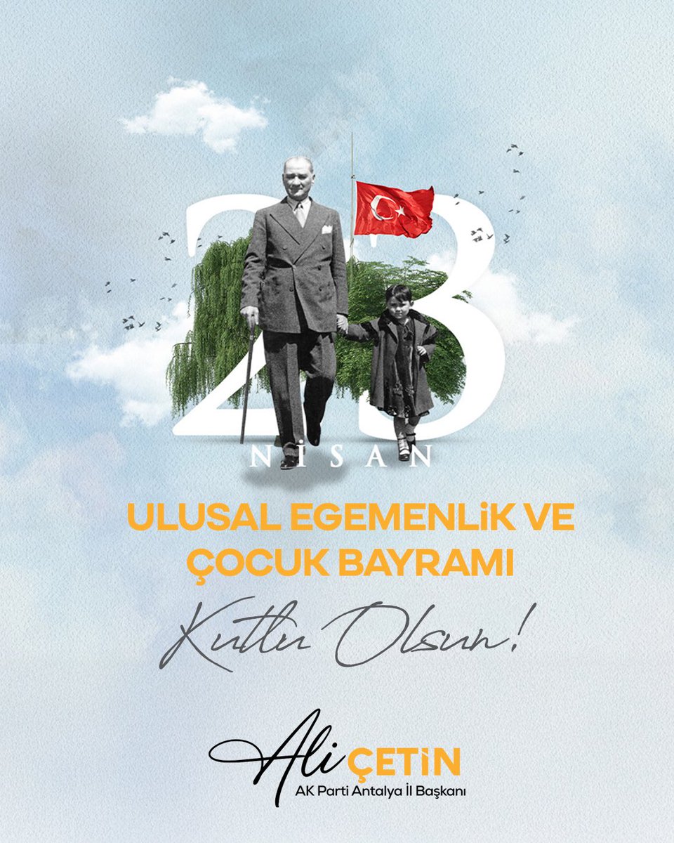 alicetin_07's tweet photo. 23 Nisan Ulusal Egemenlik ve Çocuk Bayramı kutlu olsun 🇹🇷🇹🇷🇹🇷 https://t.co/6CKtv41z6i