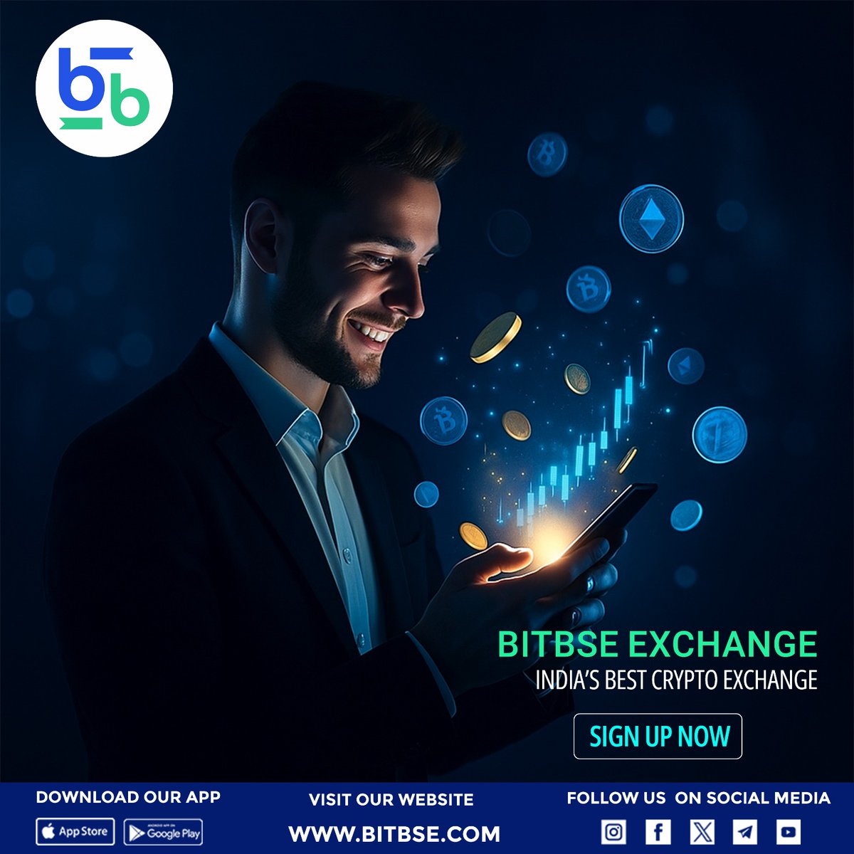 Your future is just one tap away. 📲✨
Trade smarter, grow faster, and unlock new opportunities with Bitbse Exchange.
.
#Bitbse #BitbseExchange #CryptoIndia #TradeSmart #CryptoTrading 
.
.
Disclaimer: Nothing on this page is financial advice, please do your own research.🧠