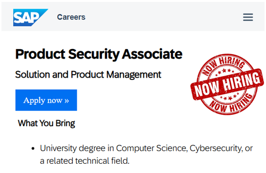 fjafreshers's tweet image. 🚀 SAP #HiringFreshers

💼 Product Security Associate
🎓 Computer Science / Cybersecurity / Related
👶 Freshers
📍 Bangalore

🔗 Apply: tinyurl.com/sap-freshers-r…
👉 Follow for daily fresher &amp;amp; MNC jobs

#SAP #FreshersJobs #OffCampus #CyberSecurity #Jobs2026