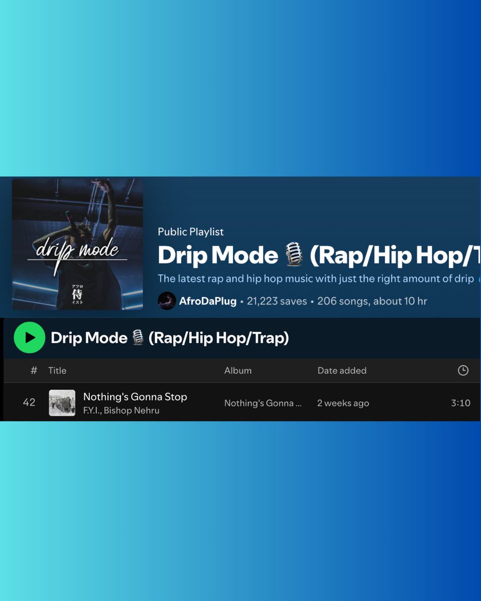 FYIpsalms's tweet photo. Nothing’s Gonna Stop ft. @bishopnehru 
🫡 @Afrosamuraiist for putting together a 🔥 playlist
https://t.co/plJCFGJUf2
#boombap #fyipsalms #bishopnehru https://t.co/PiBG6JVxCT