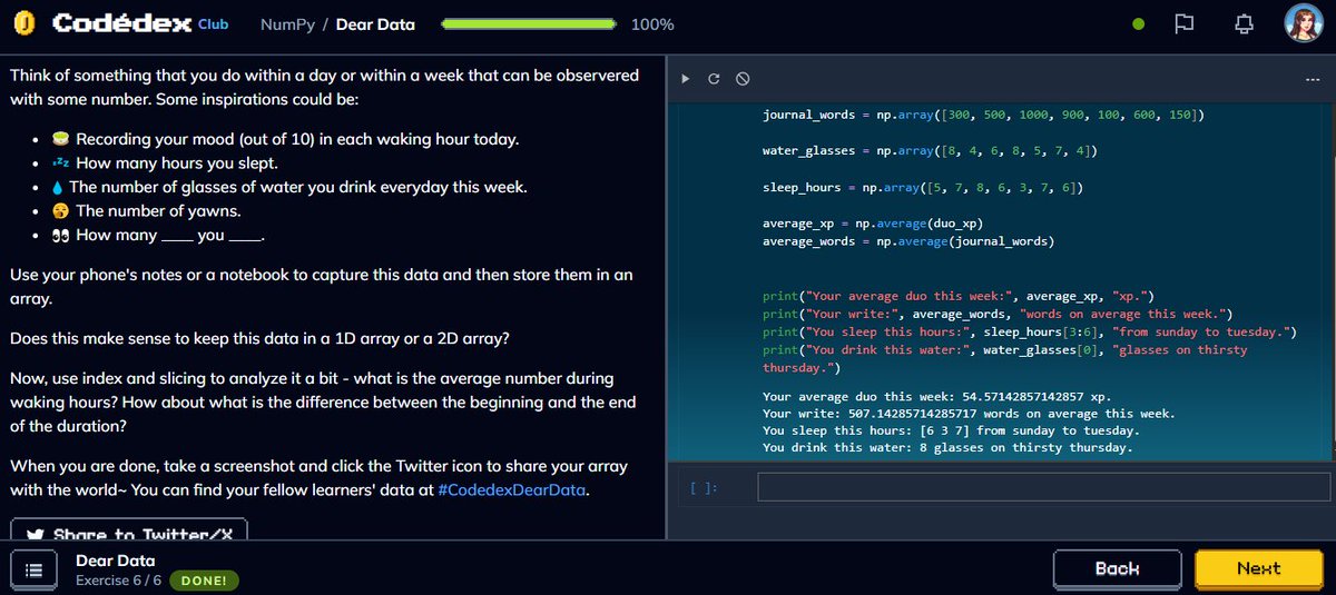 syntax_regina's tweet photo. Dear Data 📊 
#CodedexDearData @codedex_io https://t.co/b0MirGMNBl
