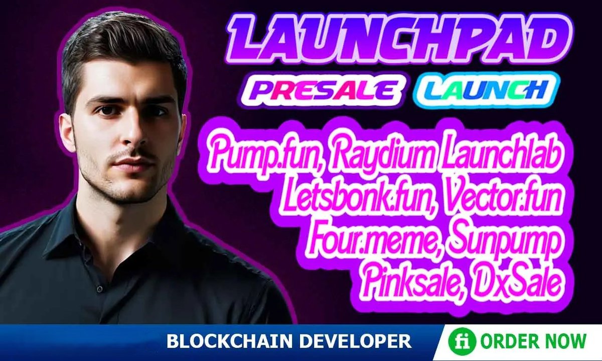 ruposhamin's tweet image. Create/ Build launchpad, presale like pump fun, letsbonk fun, moonshot, pinksale by Blockchain and AI Developer!
Check for details!
Connect here! go.fiverr.com/visit/?bta=148…

#launchpad #Presale #pumpfun #blockchaindeveloper #dApps #pinksale #AI #BlockchainDevelopment