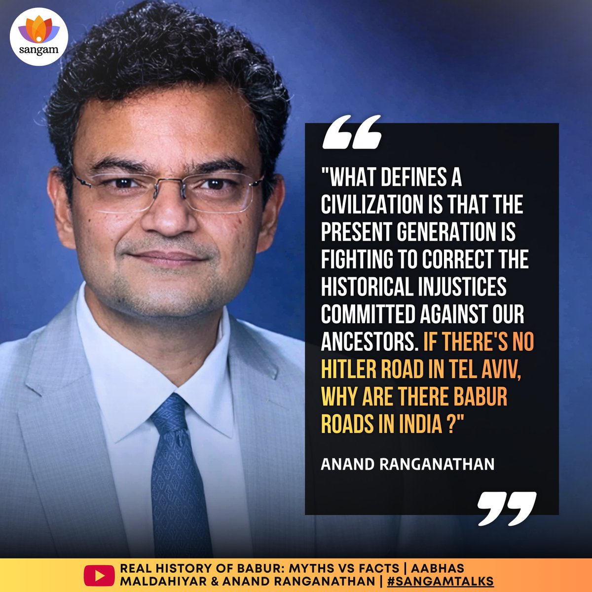What defines a civilization?
Not just progress, but the courage to confront its past and correct historical wrongs.
Some questions make people uncomfortable. That’s exactly why they matter. 🔥 
<a href="/ARanganathan72/">Anand Ranganathan</a>