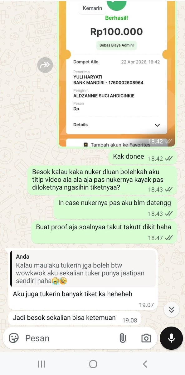 dynyyyy/teteh jastip tiket/mt after dm tweet media