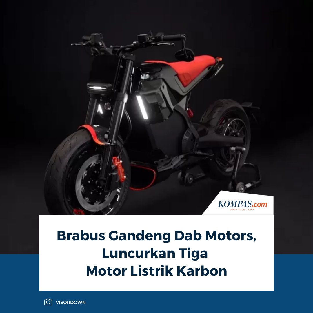 KompasOtomotif's tweet image. Setelah sukses menjalin kolaborasi dengan KTM lewat seri Super Duke yang gahar, kali ini Brabus menggandeng pabrikan motor listrik asal Perancis, Dab Motors.

Baca Selengkapnya 👇🏻
otomotif.kompas.com/read/2026/04/2… 

~NA #Brabus #DABMotors #MotorListrik #MotorListrikKarbon