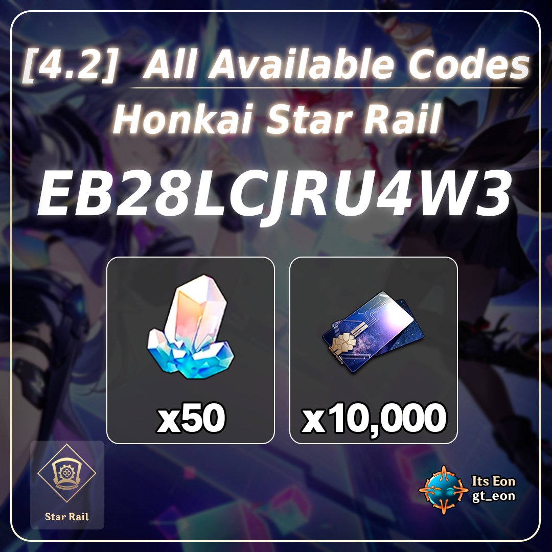 gt_eon's tweet image. NEW ANNIVERSARY CODE ! 
for Hontai Star Rail 4.2 
#hsrcreators #honkaistarrail #Planarcadia #SilverWolfLV999