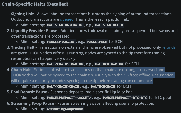 tanuki42_'s tweet photo. You could have used your admin key on HALTETHCHAIN to instantly stop North Korea (or any bad actor) swapping from Ethereum at any time before February 10th, 2025. Likewise same with any other chain.

Sure, after some co-ordination, the nodes could have overridden (says a lot about the THORChain community that you think this would happen) - but:

a) that's not a reason to not act and,
b) I thought you wanted to remove admin privileges anyway? #decentralization and that