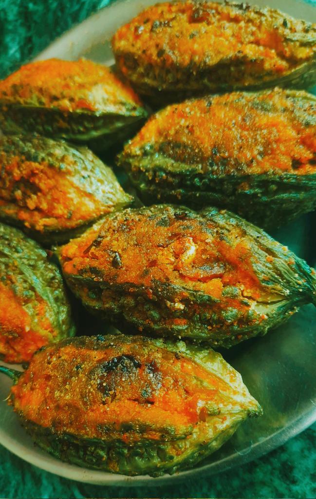 Narendr51543168's tweet image. Stuffed Bitter Gourd
#FoodieJoy #food #vegetables
#recipe
