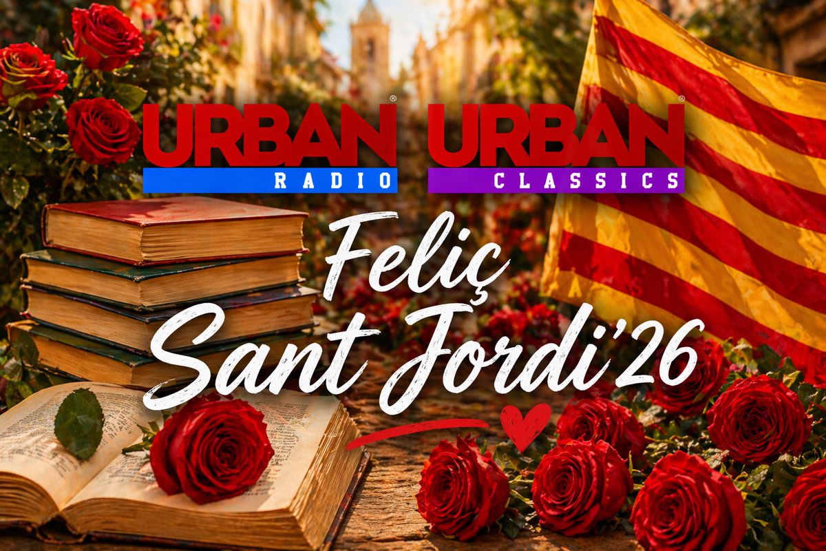 urb_radio's tweet photo. 🌹📚 Feliç Sant Jordi ’26!

Avui celebrem l’amor, la cultura i la màgia dels llibres i les roses. Que aquest dia especial ompli els carrers de somriures, il·lusió i moments inoblidables.❤️✨#FeliçSantJordi #SantJordi2026 #SantJordi26 #Barcelona #Catalunya #LlibresIRoses #23dAbril https://t.co/GPzLj8zzf5