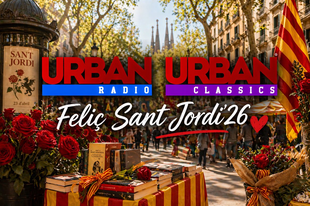 urb_radio's tweet photo. 🌹📚 Feliç Sant Jordi ’26!

Avui celebrem l’amor, la cultura i la màgia dels llibres i les roses. Que aquest dia especial ompli els carrers de somriures, il·lusió i moments inoblidables.❤️✨#FeliçSantJordi #SantJordi2026 #SantJordi26 #Barcelona #Catalunya #LlibresIRoses #23dAbril https://t.co/GPzLj8zzf5